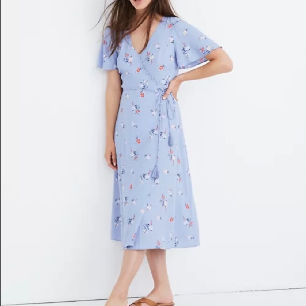 Madewell Button-Wrap Midi Dress in Aloha Floral
